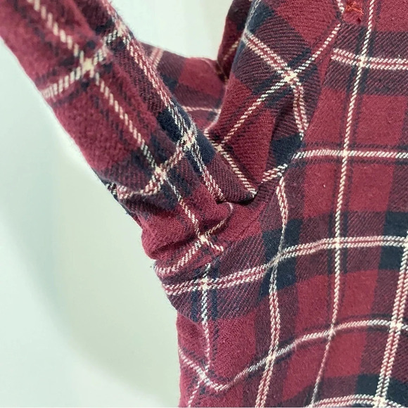 Burton Durable Goods Plaid Flannel long Sleeve Button Down Womens Size L Burgund - Picture 6 of 17